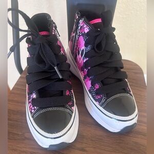 Heelys Black and Pink High-Top Skate Sneakers (size3)